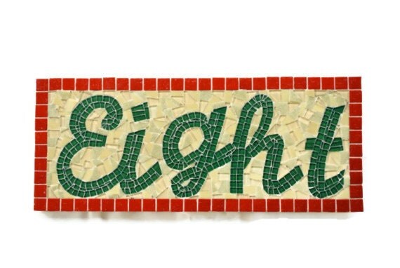 Mosaic Address Sign Outdoor House Number by GreenStreetMosaics