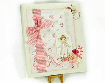S. baptism photo album scrapbooking, baby shower album, new baby born photo album, inch 9 3/4 per 12" with box