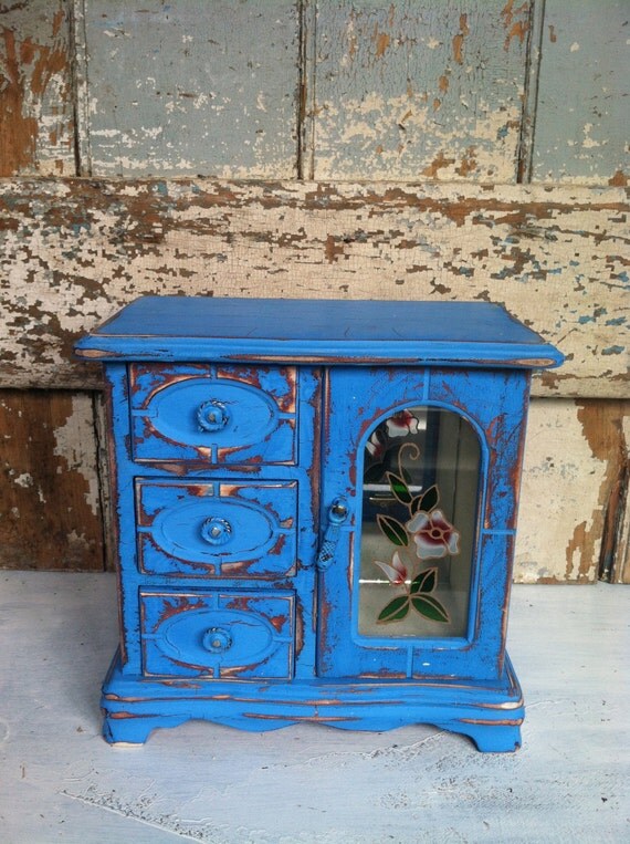 Vintage Blue Jewelry Box