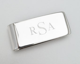 Sterling Silver Money Clip - Monogram Engraving Included