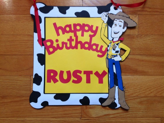 TOY STORY Woody Happy Birthday Disney Door Sign