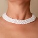 Vintage White Lucite Woven Bead Necklace