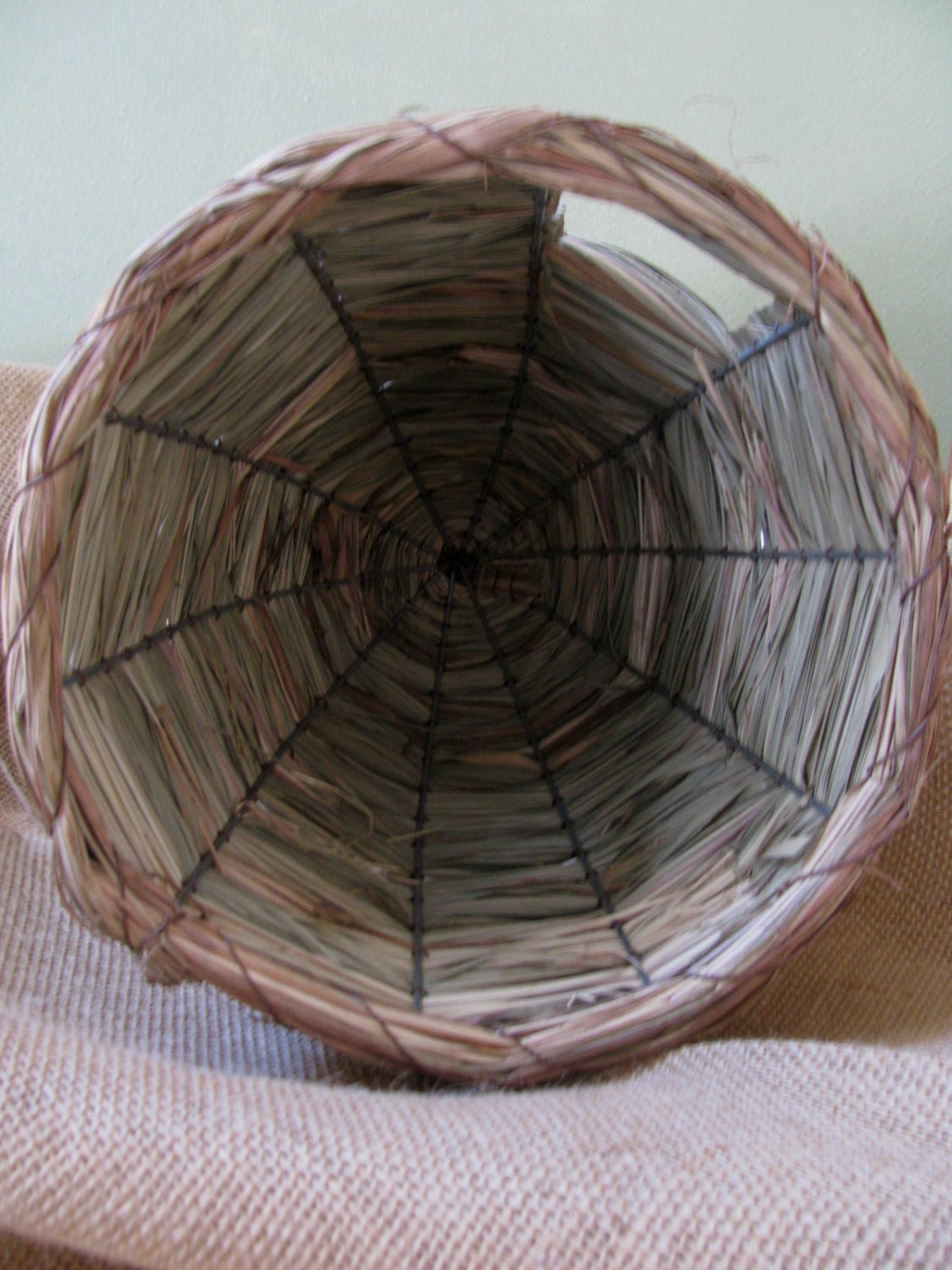 Handwoven Grass Bee Skep Beehive for porch or