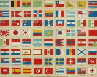 Vintage world flags – Etsy