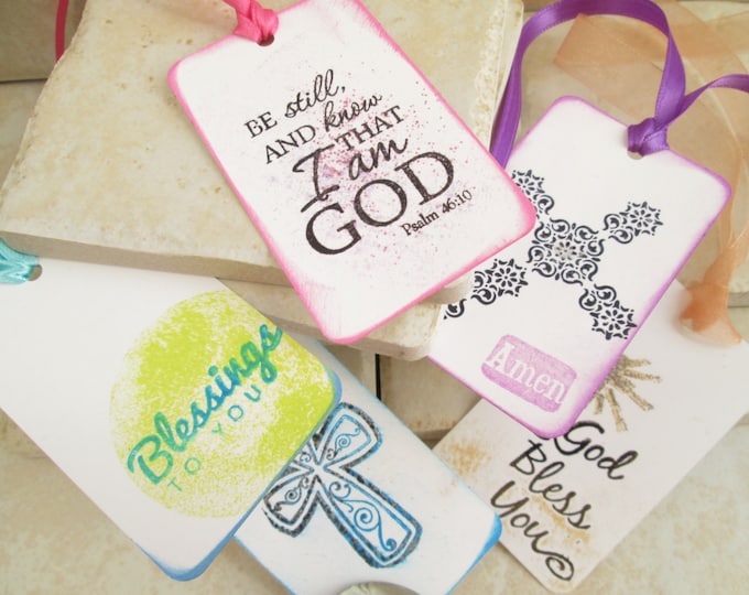 Christian Gift Tags, 24 Faith tags, Handmade gift wrap tags, Christian Gift, Scripture, Bible Verse, Christian Gift, Religious Gift