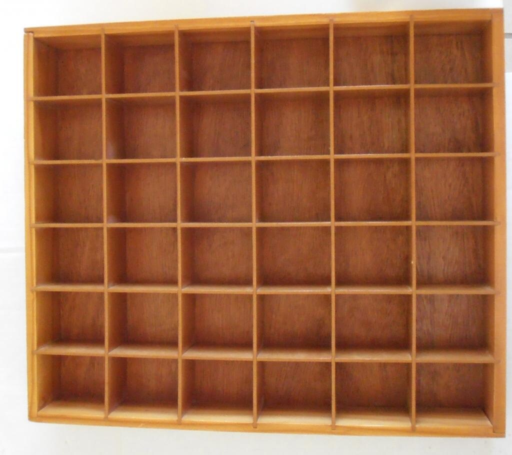 Vintage wood shadow box Knick knack shelf Curio display Wall