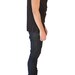 Draped Neck Sleeveless Hoodie Black