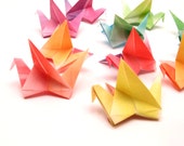 Origami Flapping Birds, Miniature Paper Birds, Mini Pastel Models, Set of Twelve