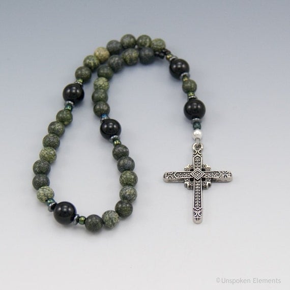 Methodist Prayer Beads Serpentine Onyx Gemstones