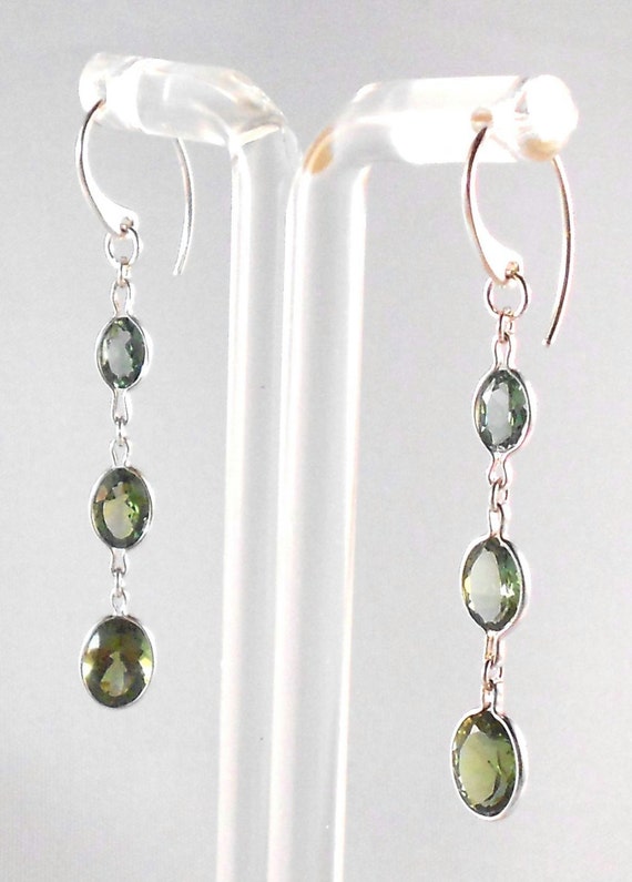 Items similar to Green Apatite Sterling Silver Earrings on Etsy