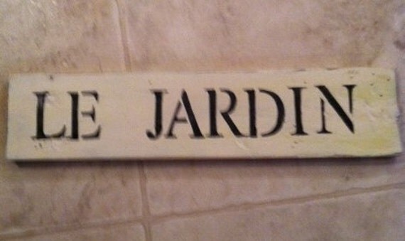 Le Jardin Garden Sign by RubyHeartCrafts on Etsy