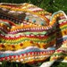 Afghan crochet baby blanket with bubbles, colorful rustic blanket - unique