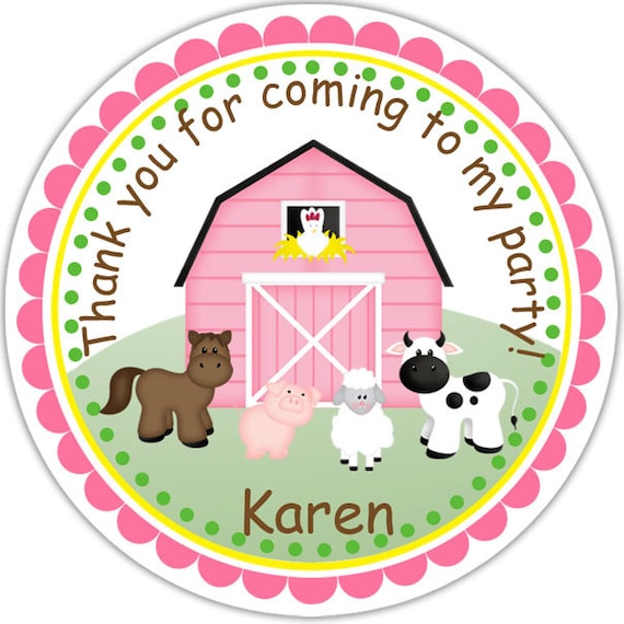 Barn Yard Farm Animals Pink Personalized by sharenmoments