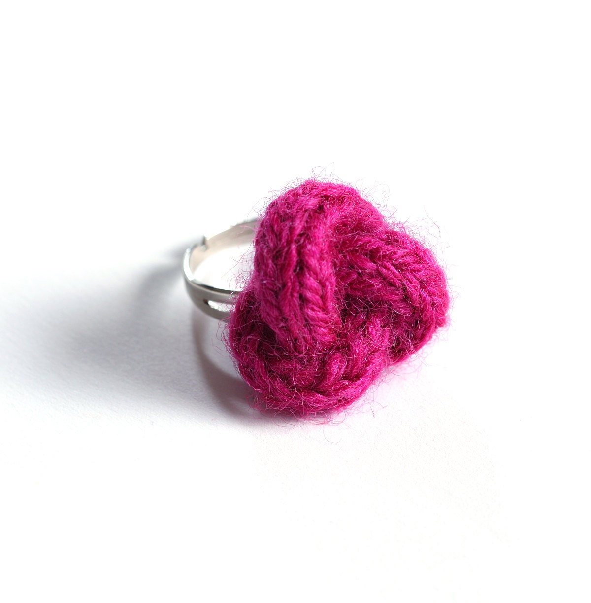 Knitted yarn ring fiber ring knit jewelry yarn jewelry