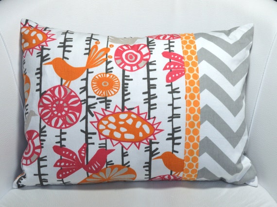 Colorful bird pillow cover / cushion cover