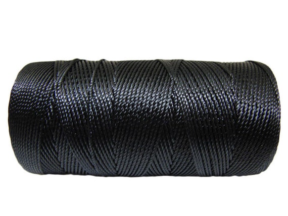 Nylon Cord Black not waxed 1mm 50 feet 15.24 meters by kindez