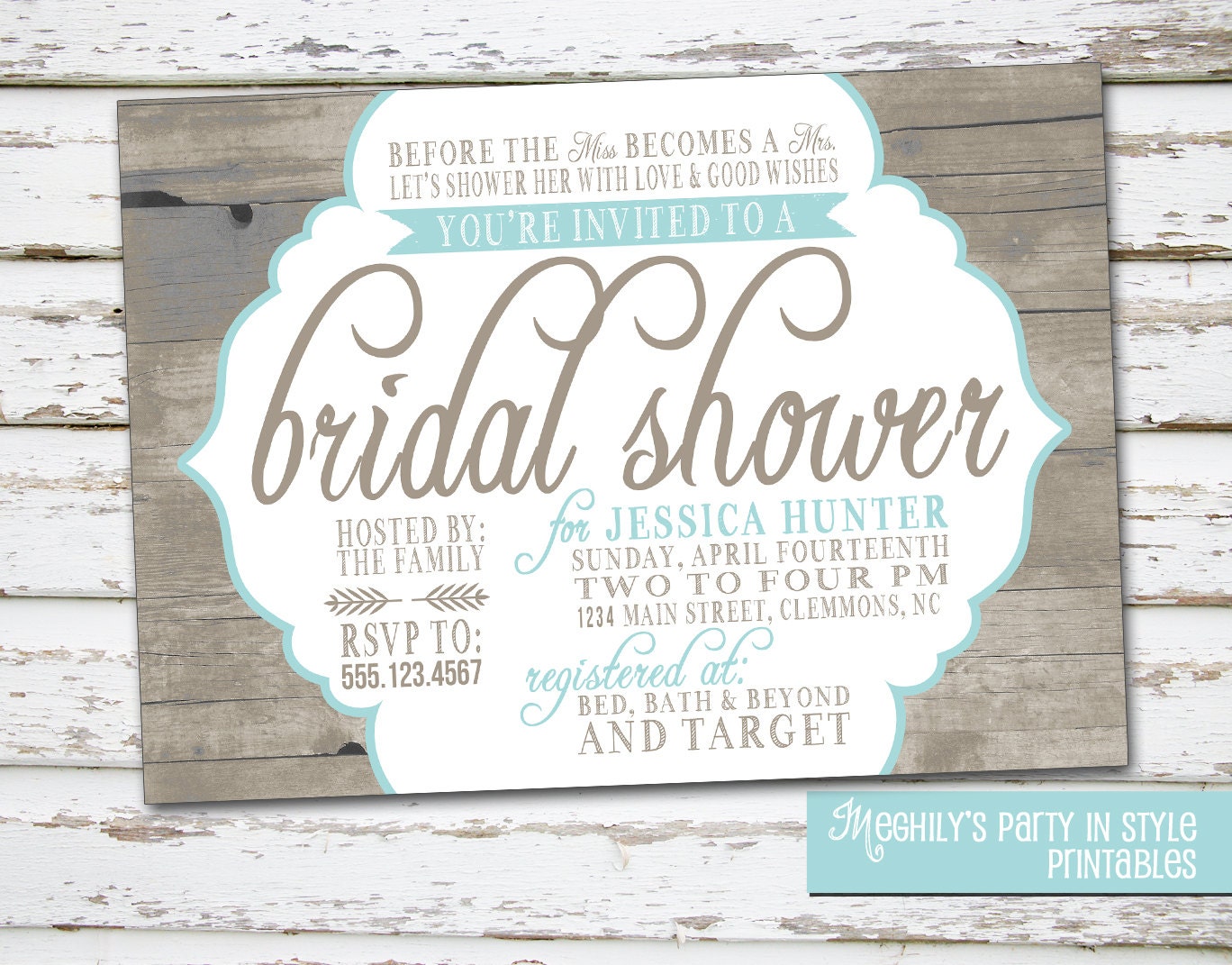 Country Themed Bridal Shower Invitations 1