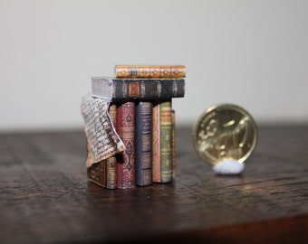 Miniature stack of books for dollhouse