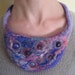 SALE felted beaded violet purple pink necklace bib, glass marbles fairy. gift for her. Jewelry under 25.