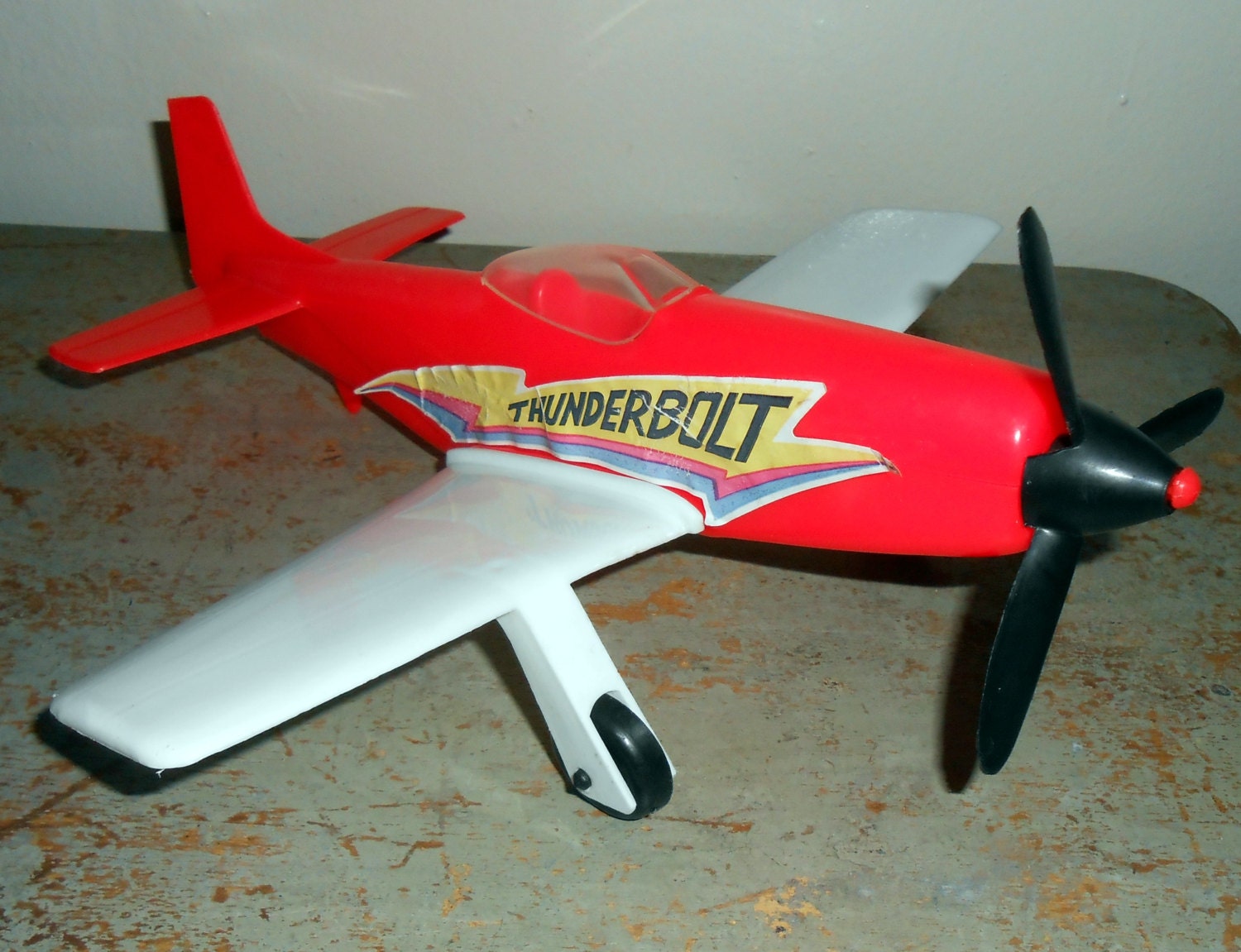 Vintage Toy Airplane Red Thunderbolt Gay Toys Inc.