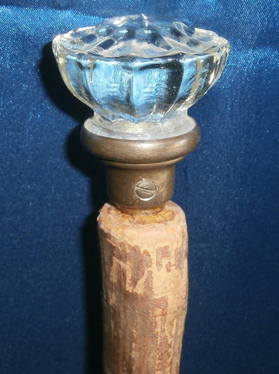 Items similar to Walking Stick / Hiking Stick / Cane Glass Doorknob w
