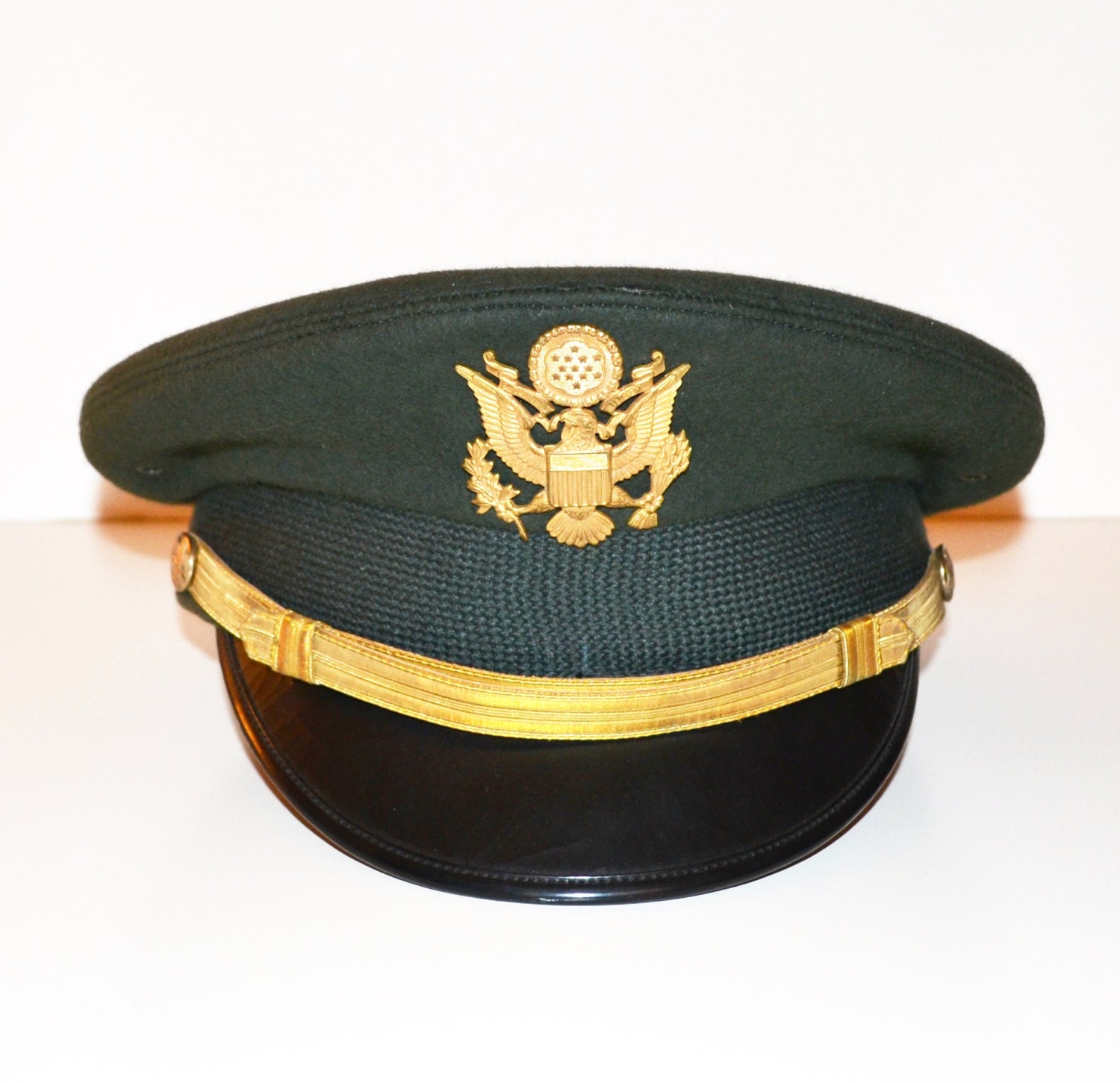 Vintage Military Officers Hat Army Officers Dress Hat WWII
