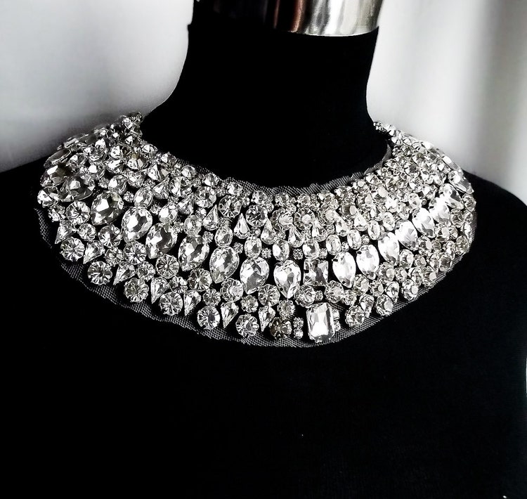 Delphine Large Crystal Greek Shoulder Adornment by GibsonBespoke