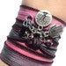 Hamsa Tree of Life Om Silk Wrap Bracelet Yoga Jewelry Bat Mitzvah Namaste Evil Eye Anklet Necklace Earthy Gift For Her Under 50 Item S62