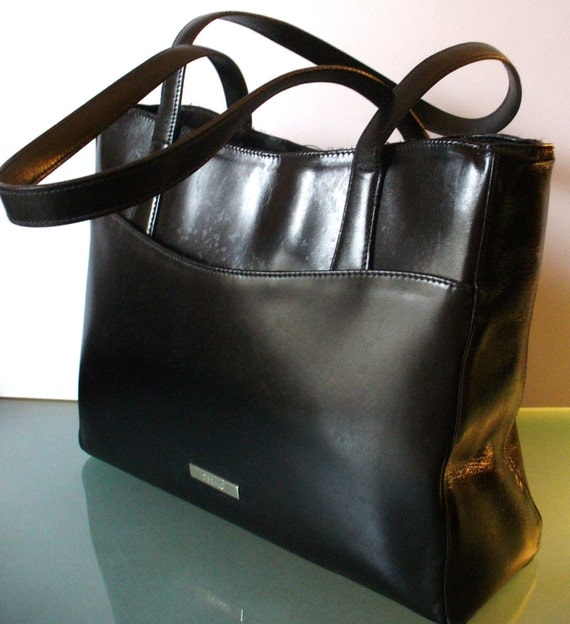 Desmo Made in Italy Black Leather Tote Bag