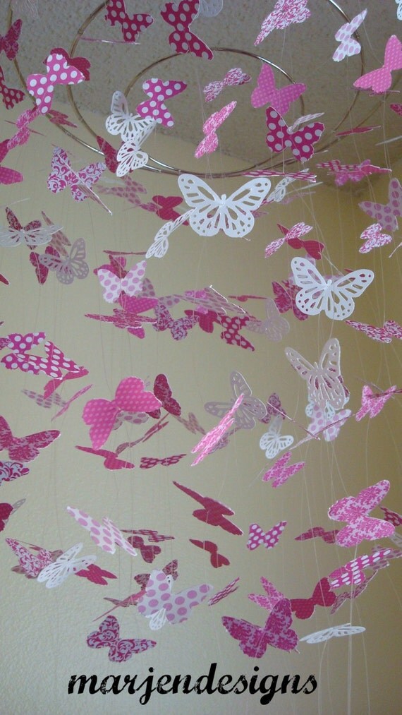 pink butterfly crib mobile baby girl mobile nursery decor