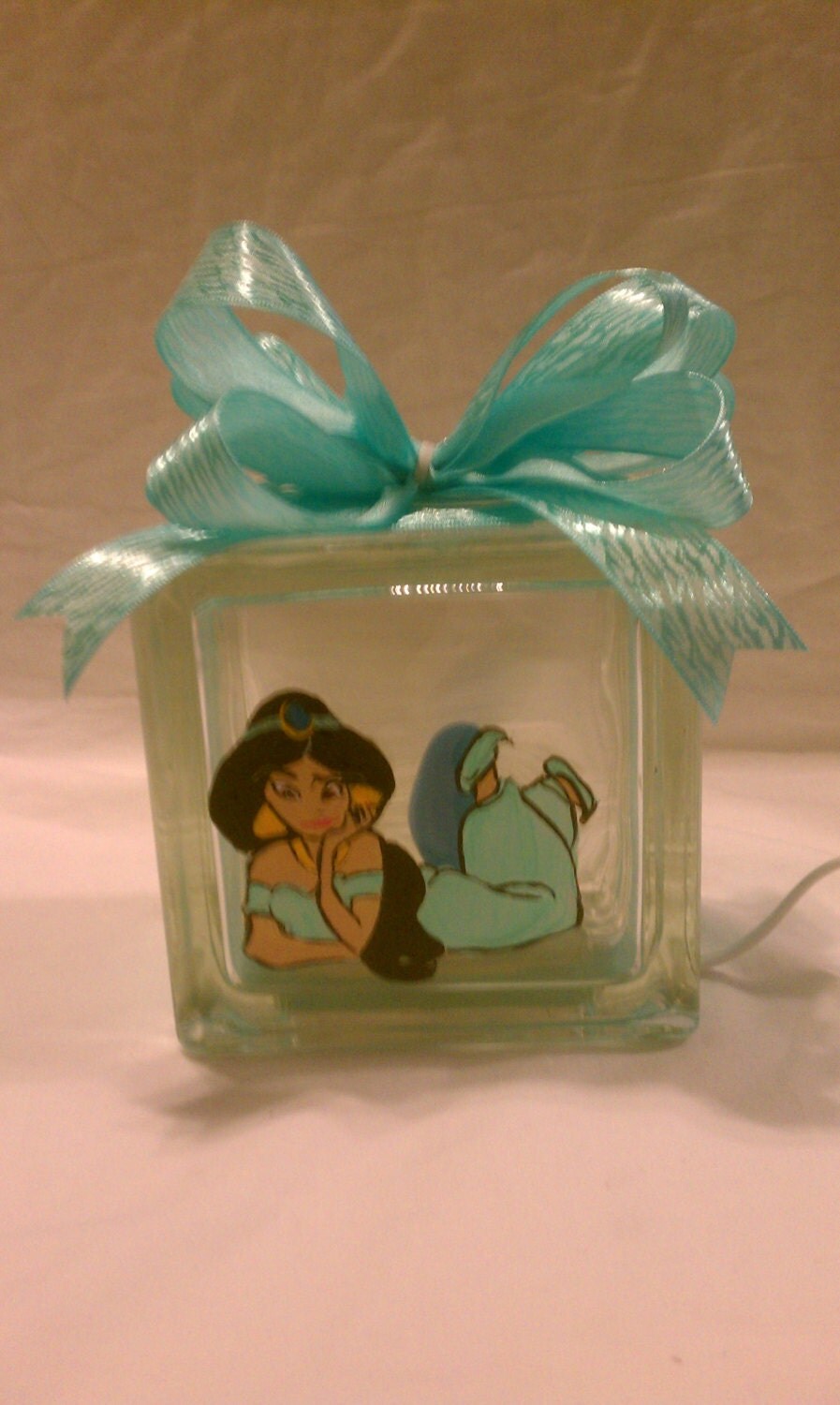 Disney Princess Lighted Glass Blocks Hand Painted