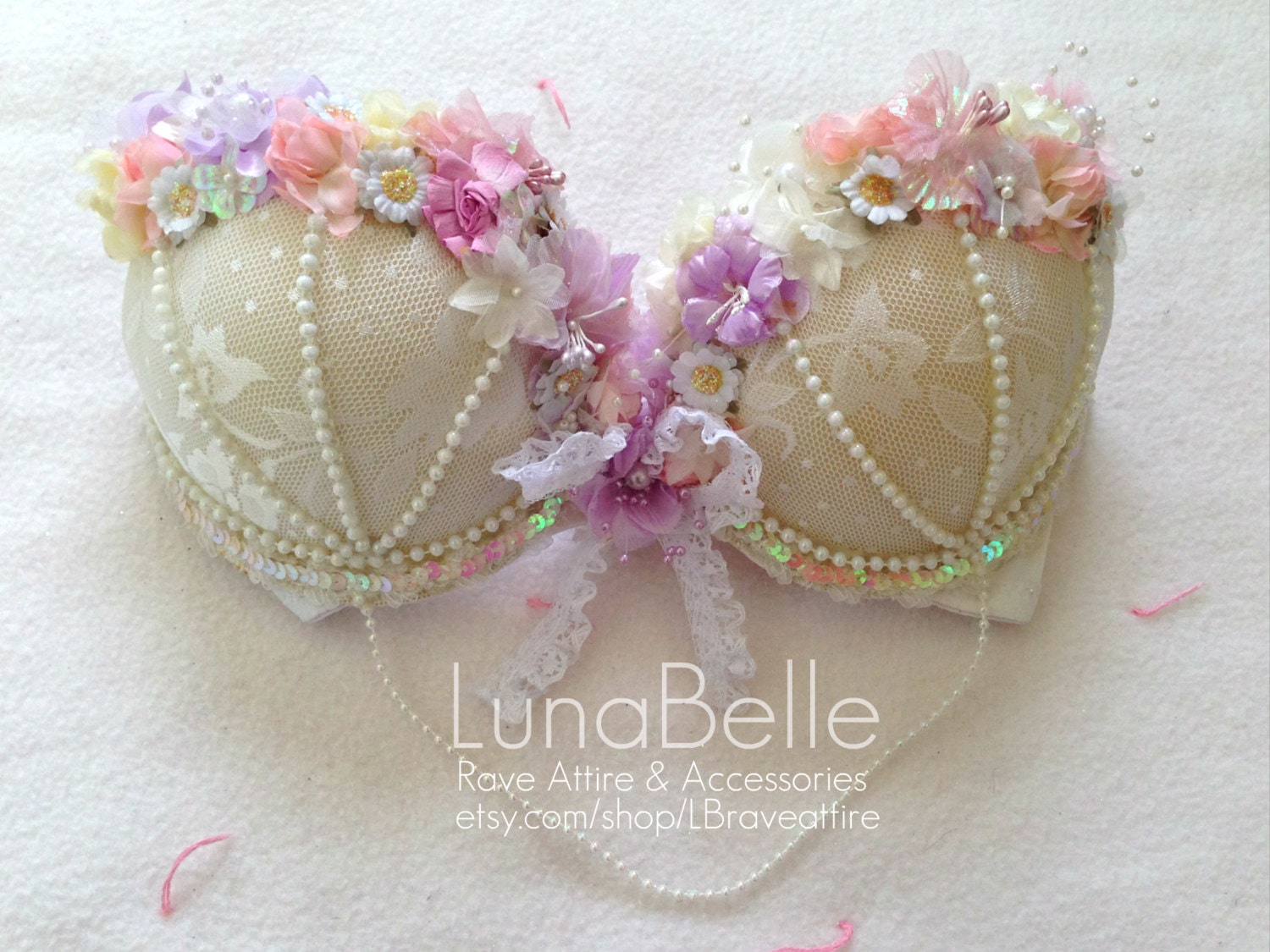 Lace & floral bra