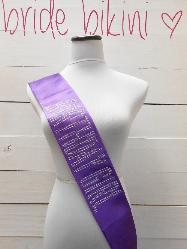 Birthday Girl Satin Sash. Birthday Sash. Birthday by BrideBikini