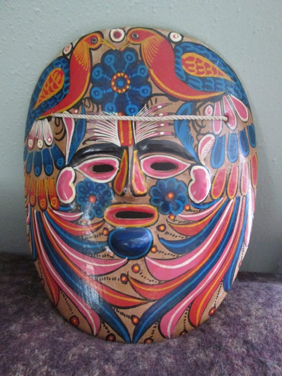 Items similar to Vintage Mexican Folk Art Mask on Etsy