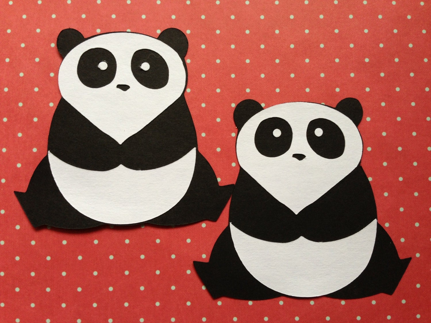 5 Panda bear Cricut die cuts by PaperKissesink on Etsy