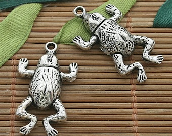 15pcs dark silver tone Toad or frog pendant charm h3627