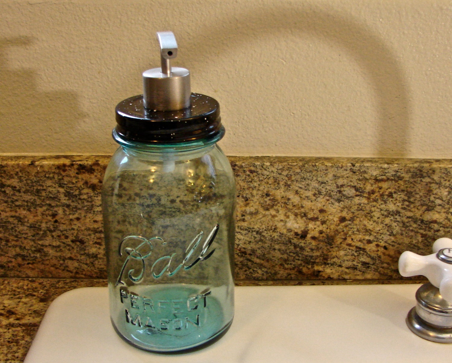 Mason Jar Pump For Soap or Lotion Handmade by glassactsupply