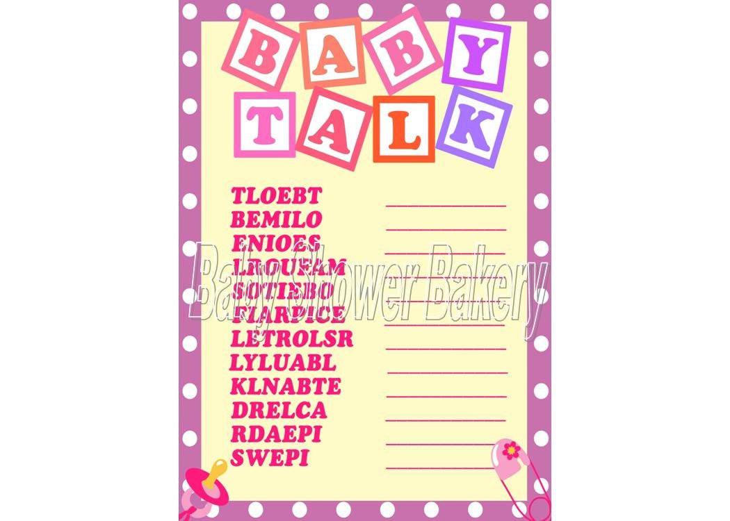 Baby Shower Game Baby Word Scramble Printable Baby Shower