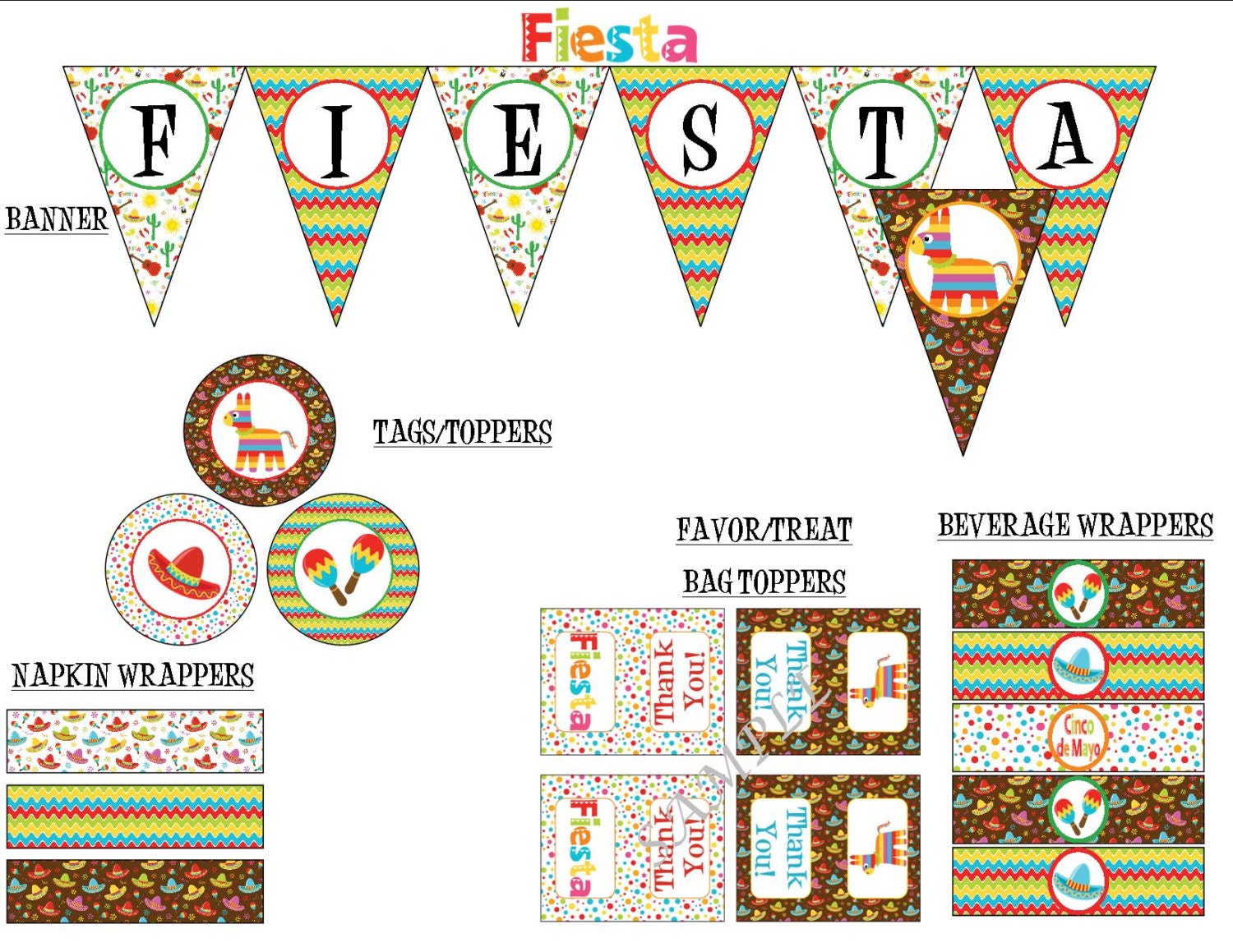 Fiesta Party Package Printable Package