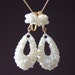 Reserved for Karolina: Vintage Carved Celluloid Floral Dangle Earrings