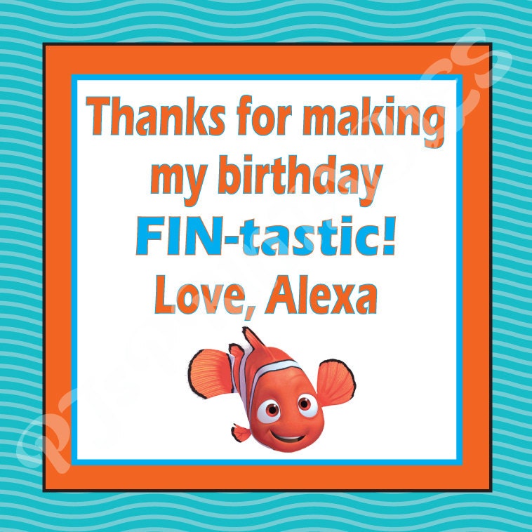 finding nemo themed favor tags customized digital file