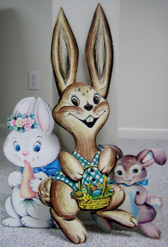Items similar to Vintage Easter Decorations Bunnies Beistle Dennison on