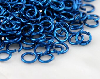 18 ga 3/16, 200 Royal Blue Anodized Aluminum Chain Mail Jump Rings