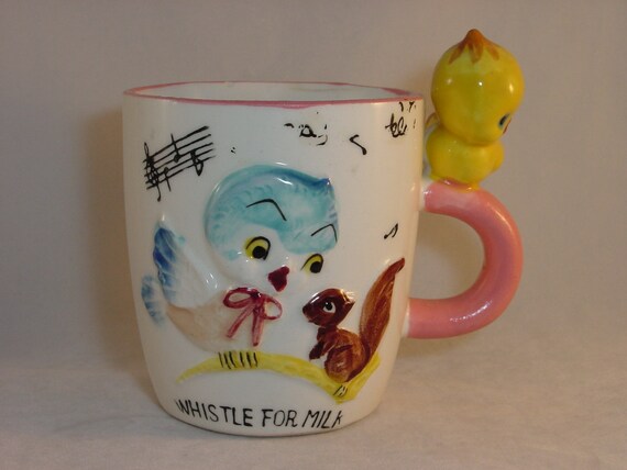 Cup, Made For by Whistle vintage Children's  Vintage Milk whistle Japan  cup Whistle   in