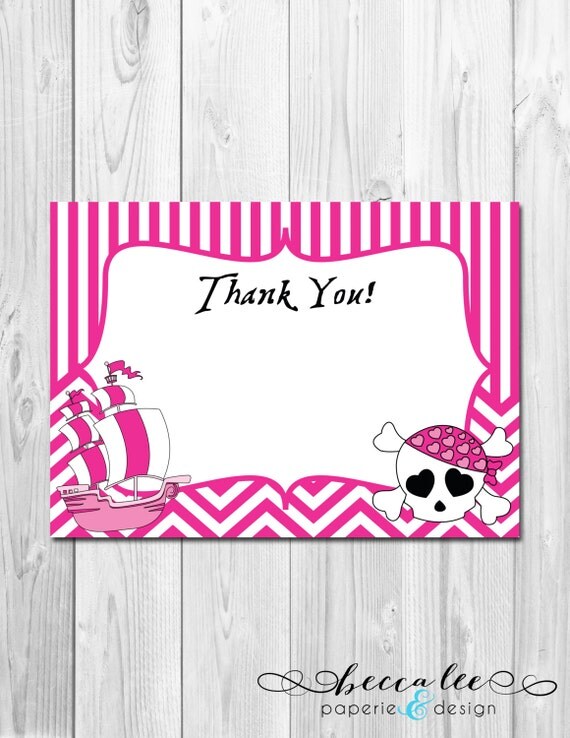 Pirate Thank You Note - DIY - Printable Il_570xn