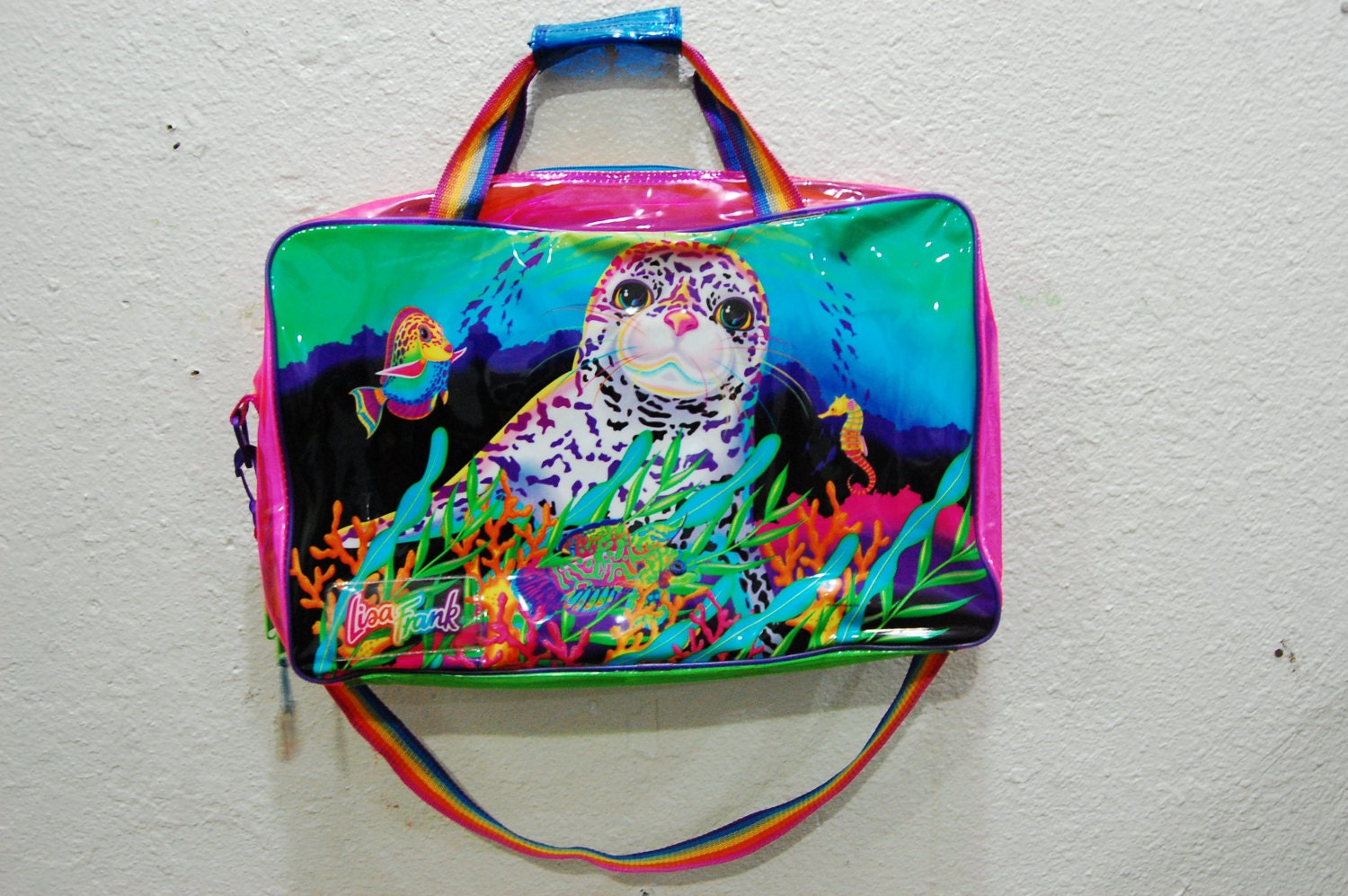 90's Lisa Frank Clear Duffle Laptop Bag