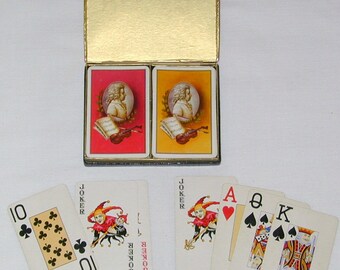 Vintage MOZART BRIDGE CARD Set Piatnik Vienna Kingsbridge Playing Cards ...