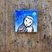 Barn Owl Painting - Moon. Stars. Tiny Art.