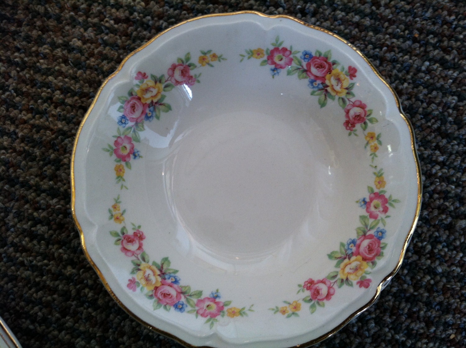 Vintage 1948 Gold Trimmed Edwin  M Knowles Semi Vitreous China