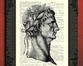 Roman empire print, roman emperor with laurel wreath, Claudius art print Roman empire print, roman emperor with laurel wreath, Claudius art print